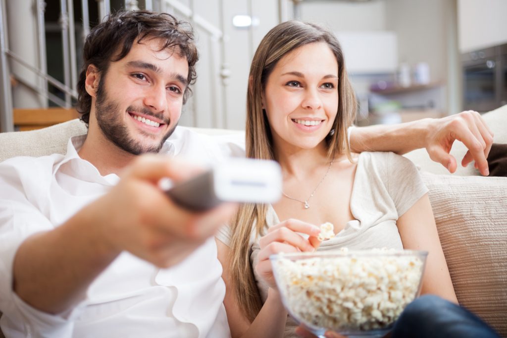 Couple watching a movie